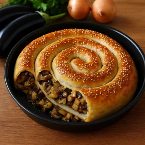 Köz Patlıcanlı Rulo Börek