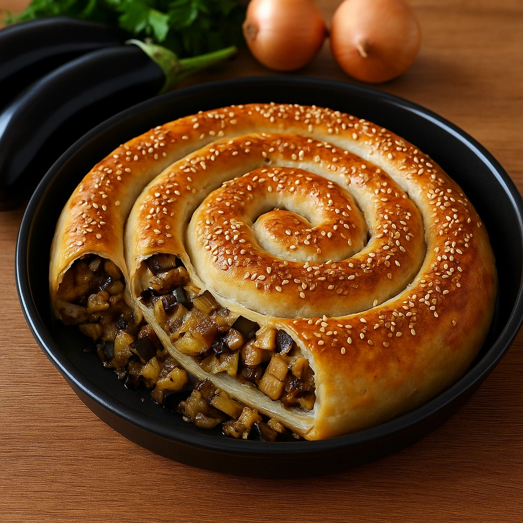 Köz Patlıcanlı Rulo Börek