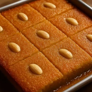 Basbousa Tatlısı (Arap İrmiği Tatlısı)