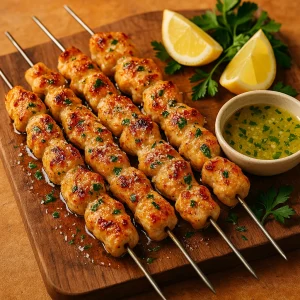 Sarımsaklı Parmesanlı Tavuk Şiş