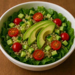 Avokadolu Kinoalı Yeşil Salata