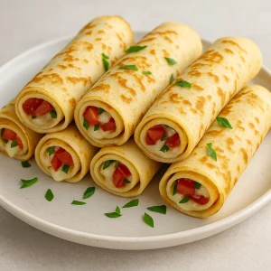 Peynirli Domatesli Mini Krep Dürümleri